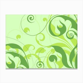 Green Floral Background Floral Decoration Flowers Design Canvas Print