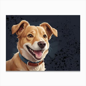 Portrait Of A Dog Smiling Corgi 2 Canvas Print