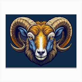 Ram Head Illustration Canvas Print