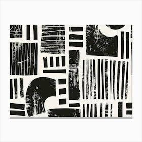 Abstract Black And White Painting 7 Canvas Print