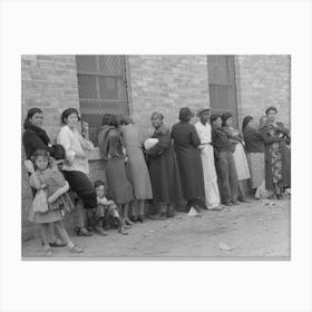 Untitled Photo, Possibly Related To Crowd Of People Waiting At Wpa Clothing Department, San Antonio Canvas Print
