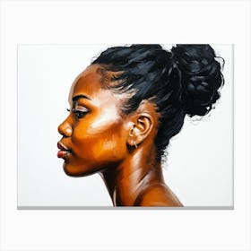 Side Profile Of Beautiful Woman Oil Painting 162 Canvas Print