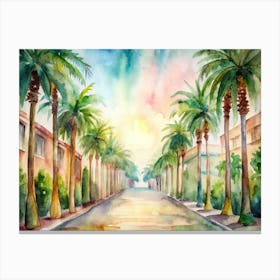 Palm Tree Street Canvas Print