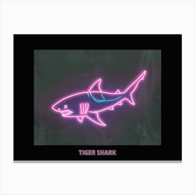 Neon Pink Tiger Shark Poster 4 Canvas Print
