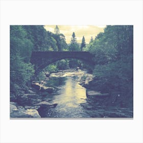 Bridge Over The River Pretty Landscape  Canvas Print