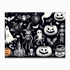Halloween Doodles 2 Canvas Print