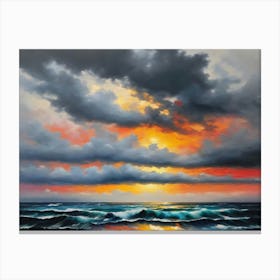 Sunset Through The Clouds Canvas Print