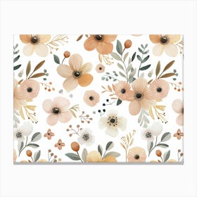 Peach Flowers Canvas Print