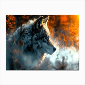Warrior Wolf - Wolf At Sunset Canvas Print
