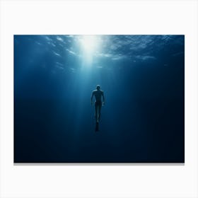 Image Of A Man In The Water Canvas Print