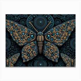 Butterfly On A Black Background Canvas Print