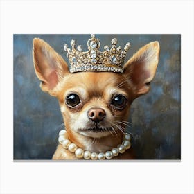 Chihuahua In Crown And Pearls 2 Leinwandbilder