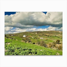 Hilly Cyprus Landscape with Clouds Stampe su tela