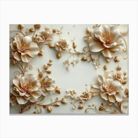 3d Design with Floral Background Canvas Print