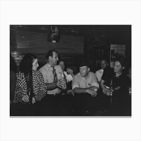 Untitled Photo, Possibly Related To Drinking At The Bar, Crab Boil Night, Raceland, Louisiana By Russell Lee Canvas Print