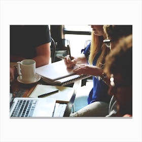 Group Of People Working Canvas Print