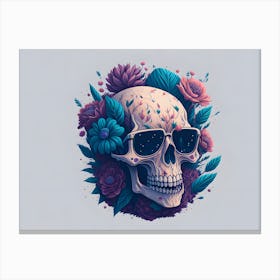 Floral Skull (10) Canvas Print