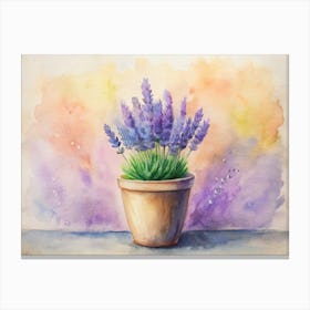 Watercolor Of Lavender Canvas Print