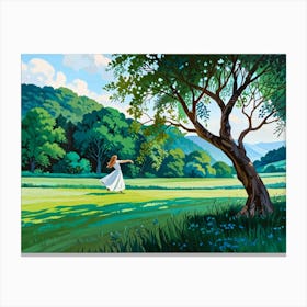 Girl In A Field 1 Canvas Print