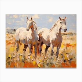 Horses Painting In Pilbara Western, Australia, Landscape 3 Canvas Print