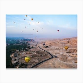 Hot air balloons above Luxor, Egypt 2 Canvas Print