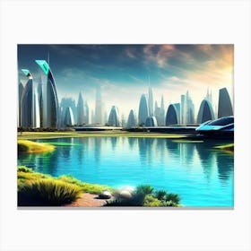 Futuristic City 66 Canvas Print