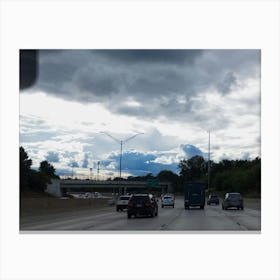 Cloudy Sky Over Highway Canvas Print