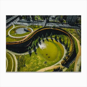 Park in Milan view from above Canvas Print