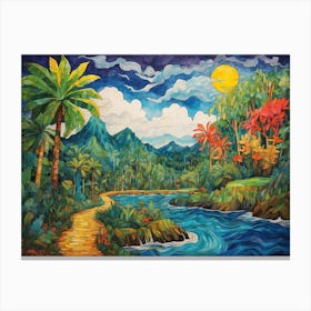 Tropical Landscape Painting Canvas Print