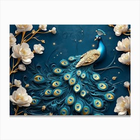 And Jewelry Illustration Peacock Canvas Print