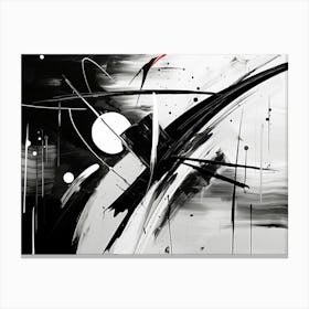 Resistance Abstract Black And White 8 Canvas Print