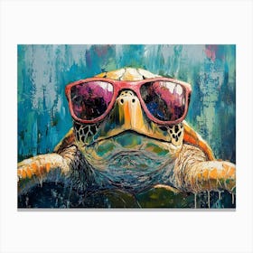 Sea Turtle In Sunglasses 1 Canvas Print