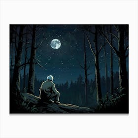 Moonlight In The Woods Canvas Print