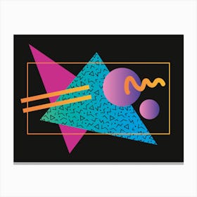 Memphis Pattern Retro Synthwave 80s Nostalgia Dreamwave Artwork Canvas Print