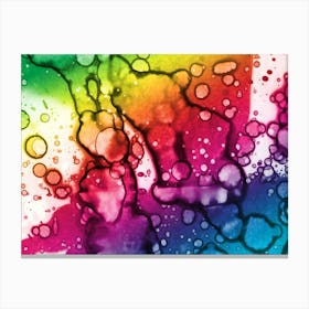Watercolor Abstraction A Rainbow Of Raindrops 8 Canvas Print
