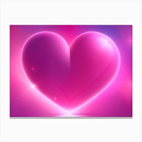 A Glowing Pink Heart Vibrant Horizontal Composition 19 Canvas Print