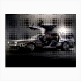 Delorean Time Machine (Back To The Future) In A Pixel Dots Art Style Canvas Print