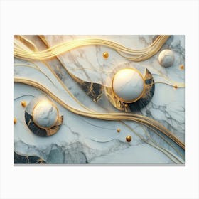 Abstract Gold Marble Background 2 Canvas Print