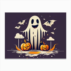 Ghost halloween painitng 02 Canvas Print