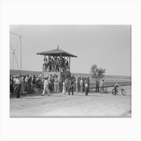 Untitled Photo, Possibly Related To Judges Stand Occupied By Spectators At 4 H Club Fair, Cimarron, Kansas By Canvas Print