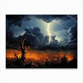 Lightning In The Sky Canvas Print