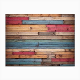 Colorful wood plank texture background 10 Canvas Print