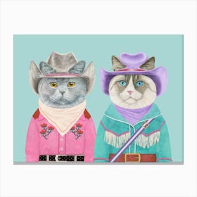 Cowboy Cats 2 Canvas Print