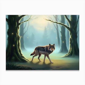 Wolf In The Forest 1 Canvas Print