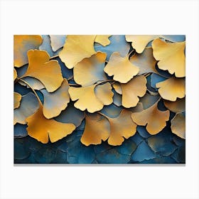 Golden Ginkgo Biloba Abstract 1 Canvas Print