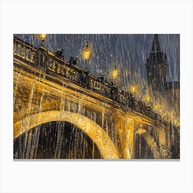 Rainy Night In Prague Canvas Print