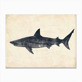 Mako Shark Grey Silhouette 1 Canvas Print