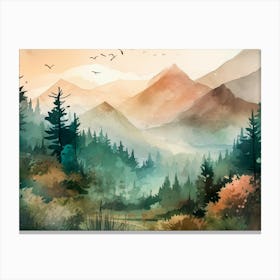 Watercolor Landscape Painting 1 Canvas Print