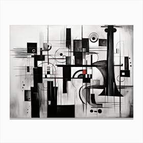 Music Abstract Black And White 1 Canvas Print