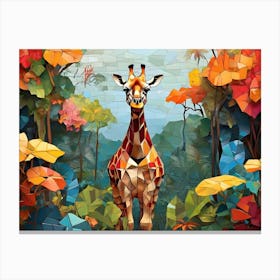 Giraffe In The Jungle Canvas Print